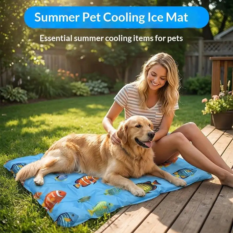Self Cooling Gel Dog Cat Ice Pad Non Toxic Pet Cooling Mat For Summer Indoor Outdoor Bed Crate Couch