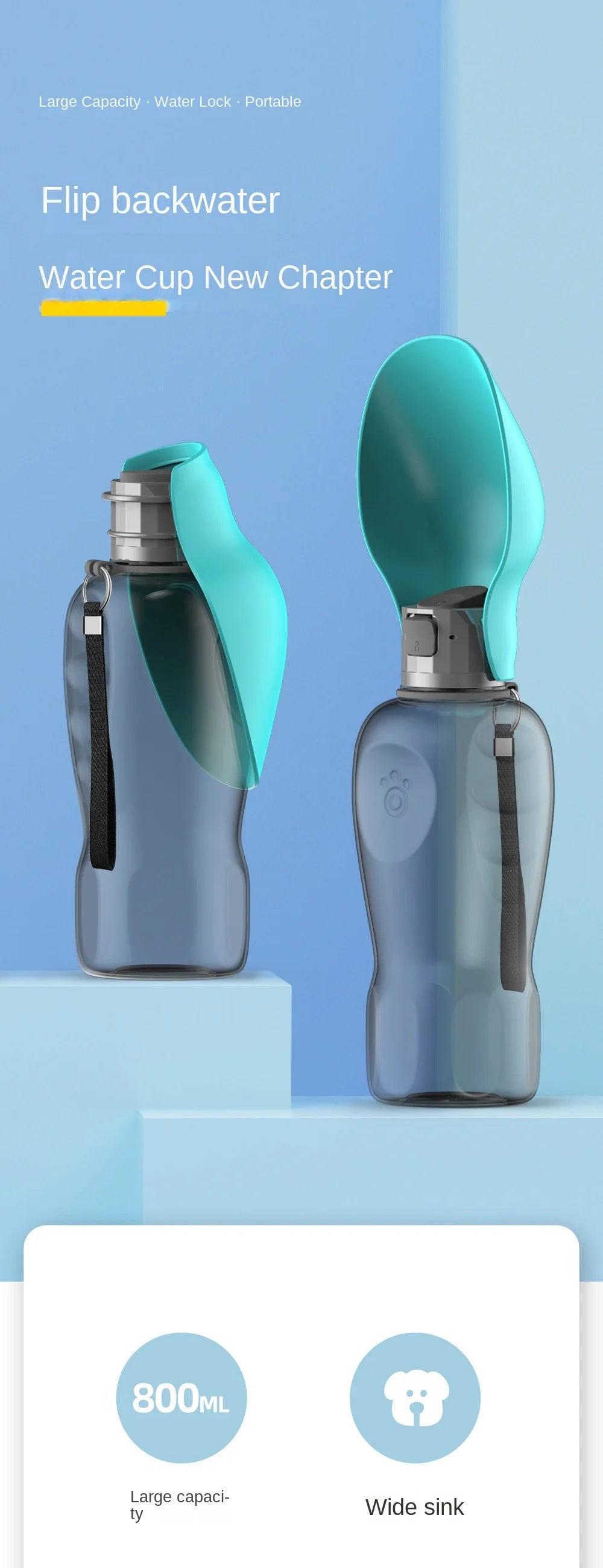 Pet Water Cup, Portable Dog Water Bottle, Outdoor Leaf-Shaped Foldable Water Bottle for Walking Dogs