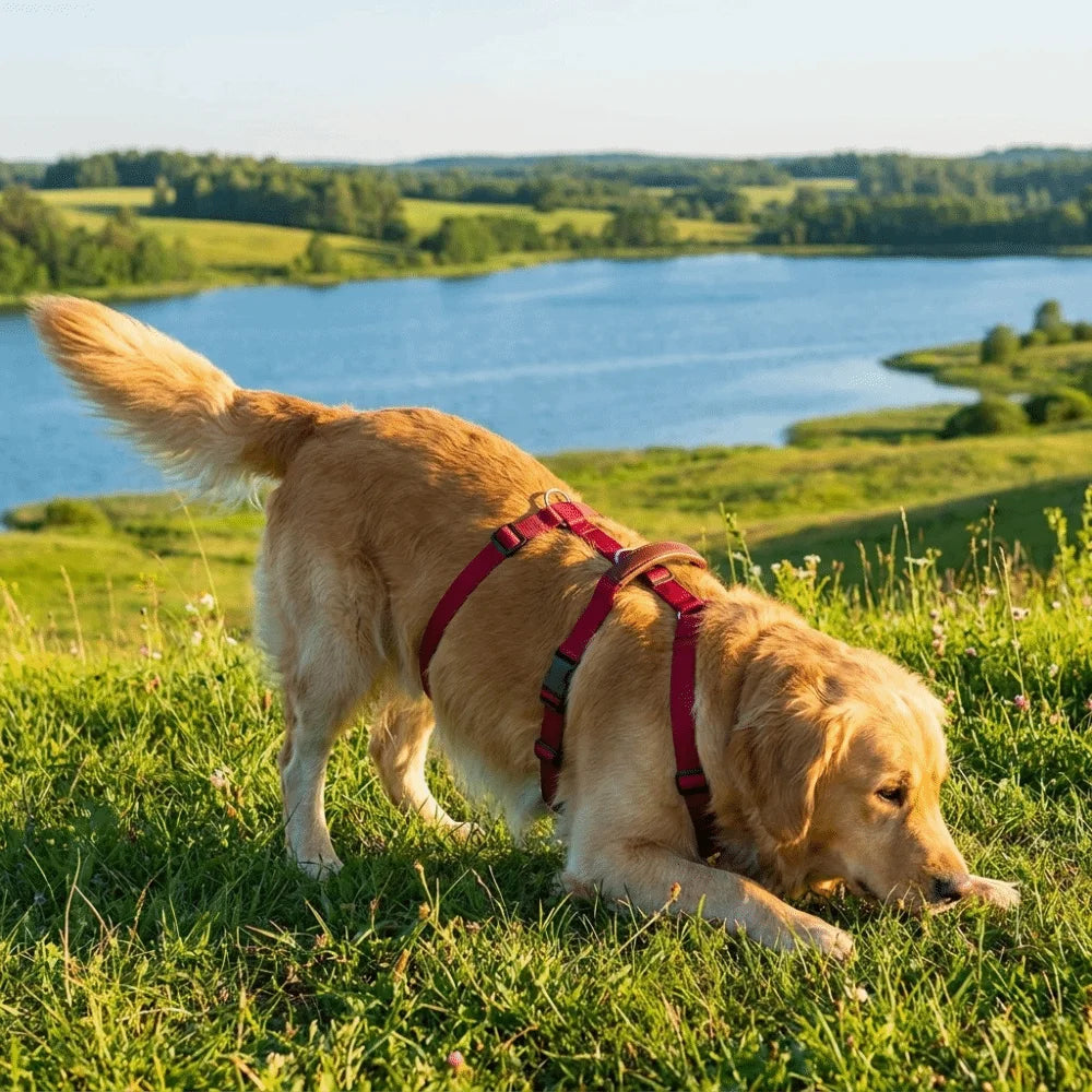 Dog Traction Supplies Adjustable Dog Harness Vest Anti Breakaway Durable Dog Anti Escape Vest Comfortable Training Vest Hiking