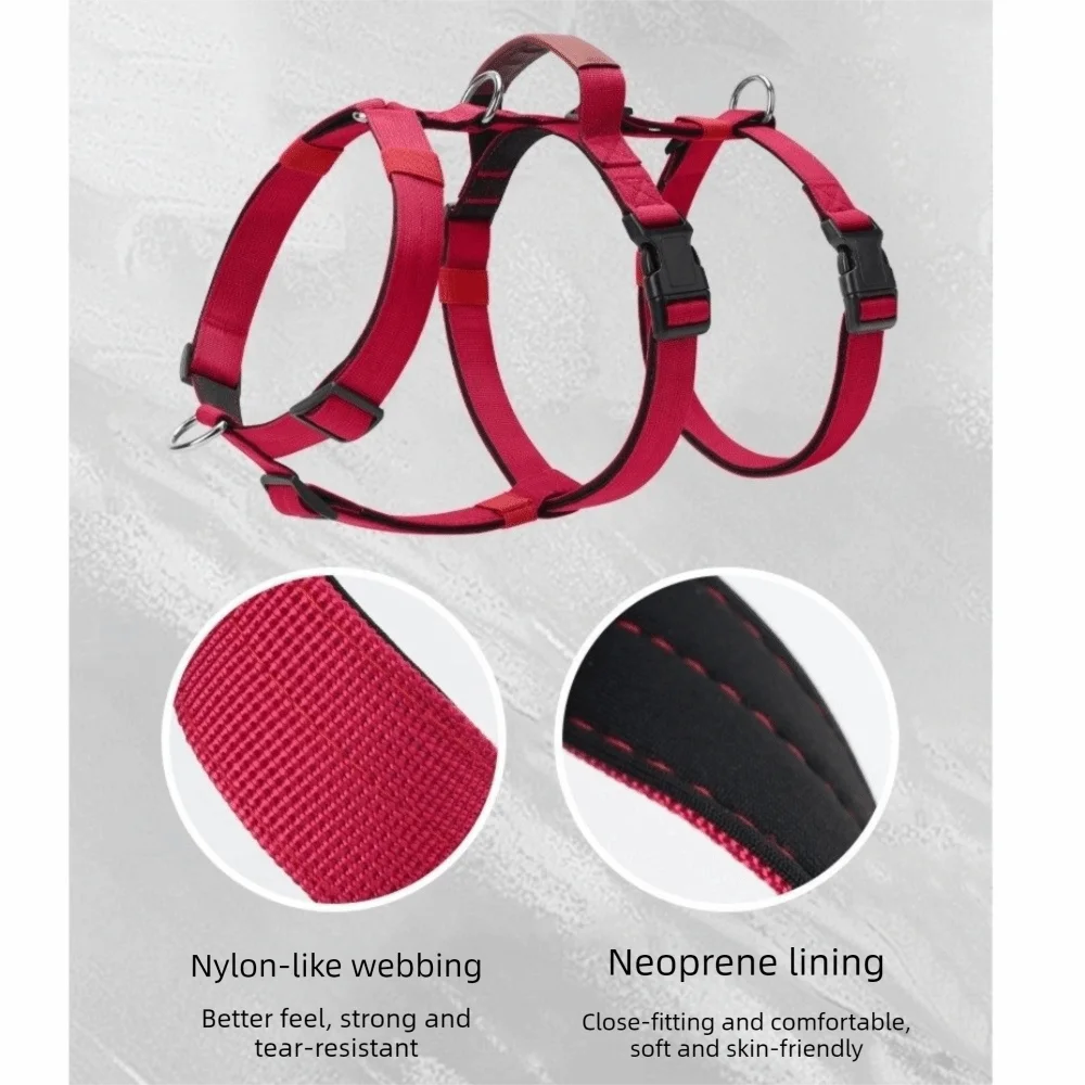 Dog Traction Supplies Adjustable Dog Harness Vest Anti Breakaway Durable Dog Anti Escape Vest Comfortable Training Vest Hiking