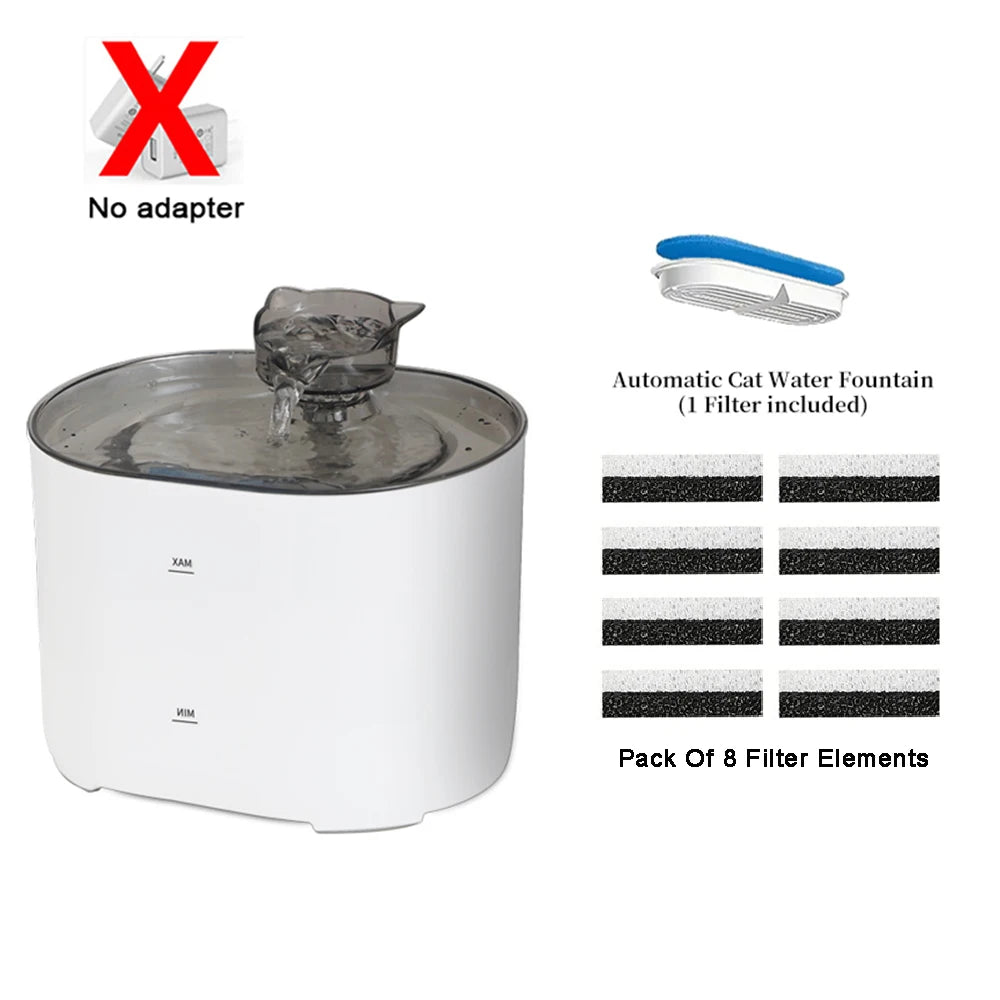 Cat Water Fountain Auto Recirculate Filtring Cats Dog Water Dispenser USB Electric Mute Pump Cat Ear Pet Cats Drinking Fountain