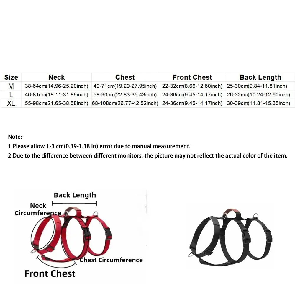 Dog Traction Supplies Adjustable Dog Harness Vest Anti Breakaway Durable Dog Anti Escape Vest Comfortable Training Vest Hiking