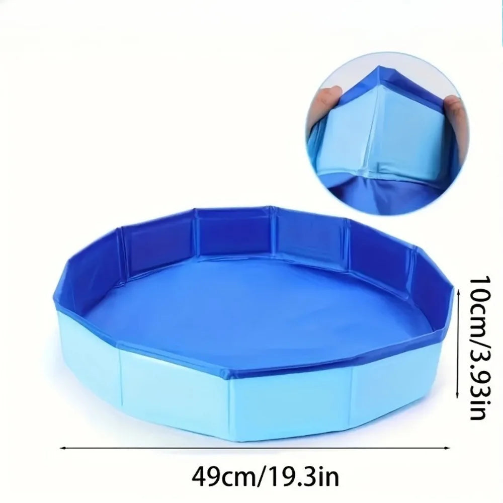 Foldable Dog Bath Tub with Brush Set Portable Pet Swimming Pool Small Medium Large Dogs Cats Puppies Indoor Outdoor Collapsible